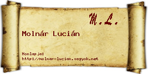 Molnár Lucián névjegykártya
