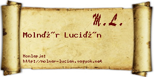 Molnár Lucián névjegykártya